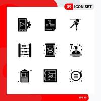 Set of 9 Modern UI Icons Symbols Signs for loading math key kids bag Editable Vector Design Elements