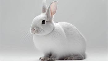 Conejo con blanco antecedentes contento Pascua de Resurrección foto