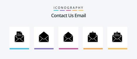 Email Glyph 5 Icon Pack Including text. mail. email. email. document. Creative Icons Design vector