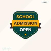 school admission open banner tag abstract shape for social media post template vector