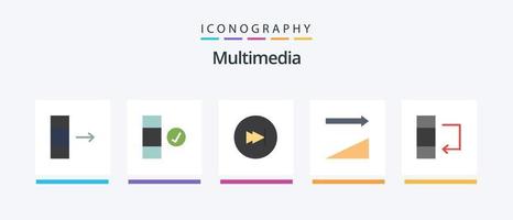 multimedia plano 5 5 icono paquete incluso . intercambio. adelante. datos. clasificación. creativo íconos diseño vector