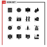 16 Creative Icons Modern Signs and Symbols of minus liquid computers drop hardware Editable Vector Design Elements