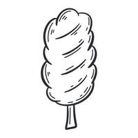 algodón caramelo garabatear ilustración vector