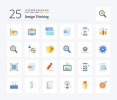 Design Thinking 25 Flat Color icon pack including phone. file format. screen. corel. cdr file vector