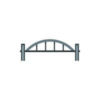 Bridge with arched railing icon, flat style vector