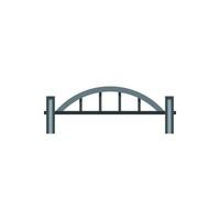 Bridge with arched railing icon, flat style vector