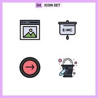 4 Filledline Flat Color concept for Websites Mobile and Apps communication application picture education interface Editable Vector Design Elements