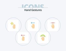 Hand Gestures Flat Icon Pack 5 Icon Design. hand. gestures. multiple touch. arrow. hold vector