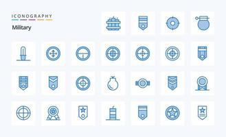 25 Military Blue icon pack vector