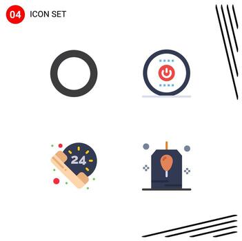 4 Universal Flat Icons Set for Web and Mobile Applications gasket survice computing power celebration Editable Vector Design Elements