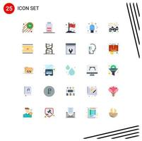 Pack of 25 Modern Flat Colors Signs and Symbols for Web Print Media such as open direction flag decision business Editable Vector Design Elements