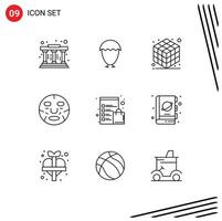 9 Creative Icons Modern Signs and Symbols of list check list gadget wellness face Editable Vector Design Elements