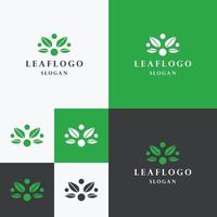 Abstract green leaf logo icon vector design. Landscape design, garden, Plant, nature and ecology vector logo