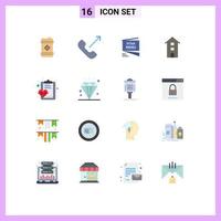 Set of 16 Modern UI Icons Symbols Signs for store shop front iftar house fast Editable Pack of Creative Vector Design Elements