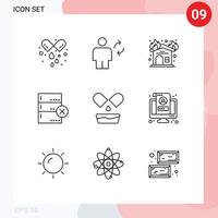 9 Thematic Vector Outlines and Editable Symbols of medical devices update data firehouse Editable Vector Design Elements