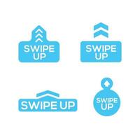 Set of swipe up arrow icons scroll button vector