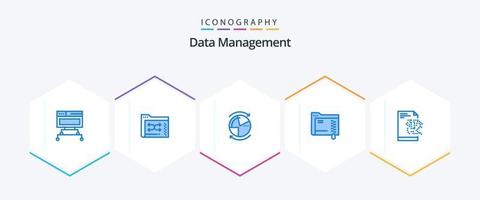 Data Management 25 Blue icon pack including storage. folder. management. data. network vector