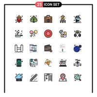 Set of 25 Modern UI Icons Symbols Signs for fresh train business station cross Editable Vector Design Elements