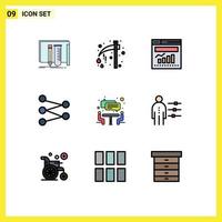 9 Creative Icons Modern Signs and Symbols of interview science holiday figure internet Editable Vector Design Elements