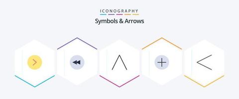 Symbols and Arrows 25 Flat icon pack including . . up. previous. arrow vector