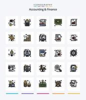 Creative Accounting And Finance 25 Line FIlled icon pack  Such As profit. award. business. diploma. business vector