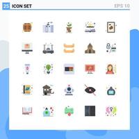 User Interface Pack of 25 Basic Flat Colors of money cash power book profit Editable Vector Design Elements