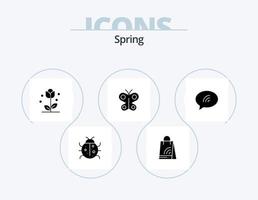 primavera glifo icono paquete 5 5 icono diseño. primavera. volar. compras. mariposa. naturaleza vector