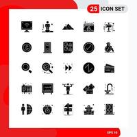 Universal Icon Symbols Group of 25 Modern Solid Glyphs of egg date explanation calendar nature Editable Vector Design Elements