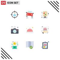 Modern Set of 9 Flat Colors and symbols such as wifi internet skidding image business report Editable Vector Design Elements