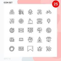 Modern Set of 25 Lines and symbols such as plan control slider heard love Editable Vector Design Elements