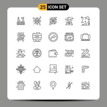 User Interface Pack of 25 Basic Lines of creative upload support cloud student Editable Vector Design Elements