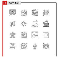 16 Thematic Vector Outlines and Editable Symbols of heart target monitor customer finance Editable Vector Design Elements