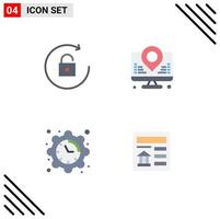 Pictogram Set of 4 Simple Flat Icons of arrow date development map basic Editable Vector Design Elements