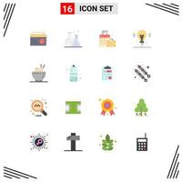 Mobile Interface Flat Color Set of 16 Pictograms of chinese solution luggage light idea Editable Pack of Creative Vector Design Elements