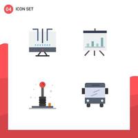 4 Creative Icons Modern Signs and Symbols of connections fun optimization board play Editable Vector Design Elements