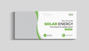 Solar energy social media cover banner template vector