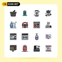 16 Creative Icons Modern Signs and Symbols of employee left home automation arrow setting Editable Creative Vector Design Elements