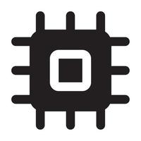 Icon processor device and technology Illustration vector