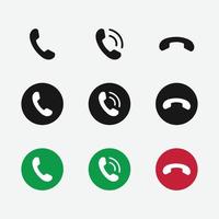 Set of phone receiver rounded icon. Phone icon flat style isolated on grey background. Telephone symbol. vector