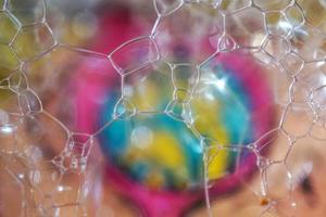 soap bubbles abstract textured background photo