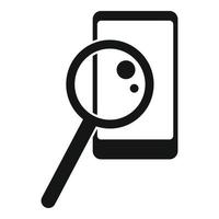 Analyze smartphone icon, simple style vector