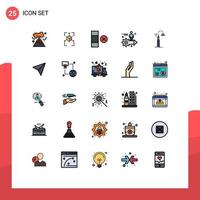 Pictogram Set of 25 Simple Filled line Flat Colors of wifi lights delete man arrow Editable Vector Design Elements