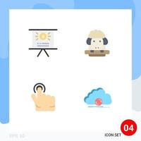 Pack of 4 creative Flat Icons of business hand easter spring syncing Editable Vector Design Elements