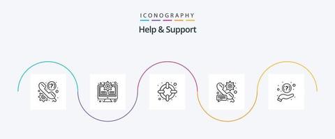 ayuda y apoyo línea 5 5 icono paquete incluso Preguntas más frecuentes. ajuste. actualizar. preferencia. llamada vector