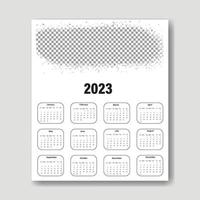 2023 calendar template, clean calendar template vector