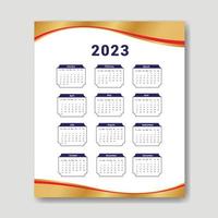 2023 calendar template, clean calendar template vector