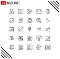 Group of 25 Lines Signs and Symbols for cutter housing society map city building apartments Editable Vector Design Elements