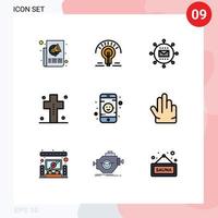 Set of 9 Modern UI Icons Symbols Signs for halloween dead tips costume optimization Editable Vector Design Elements