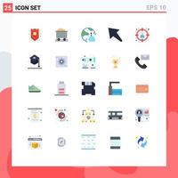 Set of 25 Modern UI Icons Symbols Signs for choose left wheel arrow networking Editable Vector Design Elements