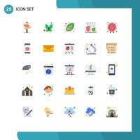 Modern Set of 25 Flat Colors Pictograph of goal laboratory test green lab test apparatus Editable Vector Design Elements